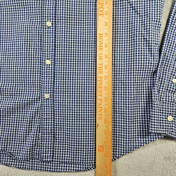 Levis Button Down Shirt Mens Large Slim Fit Blue Check Long Sleeve Pocket Office - Picture 10 of 10